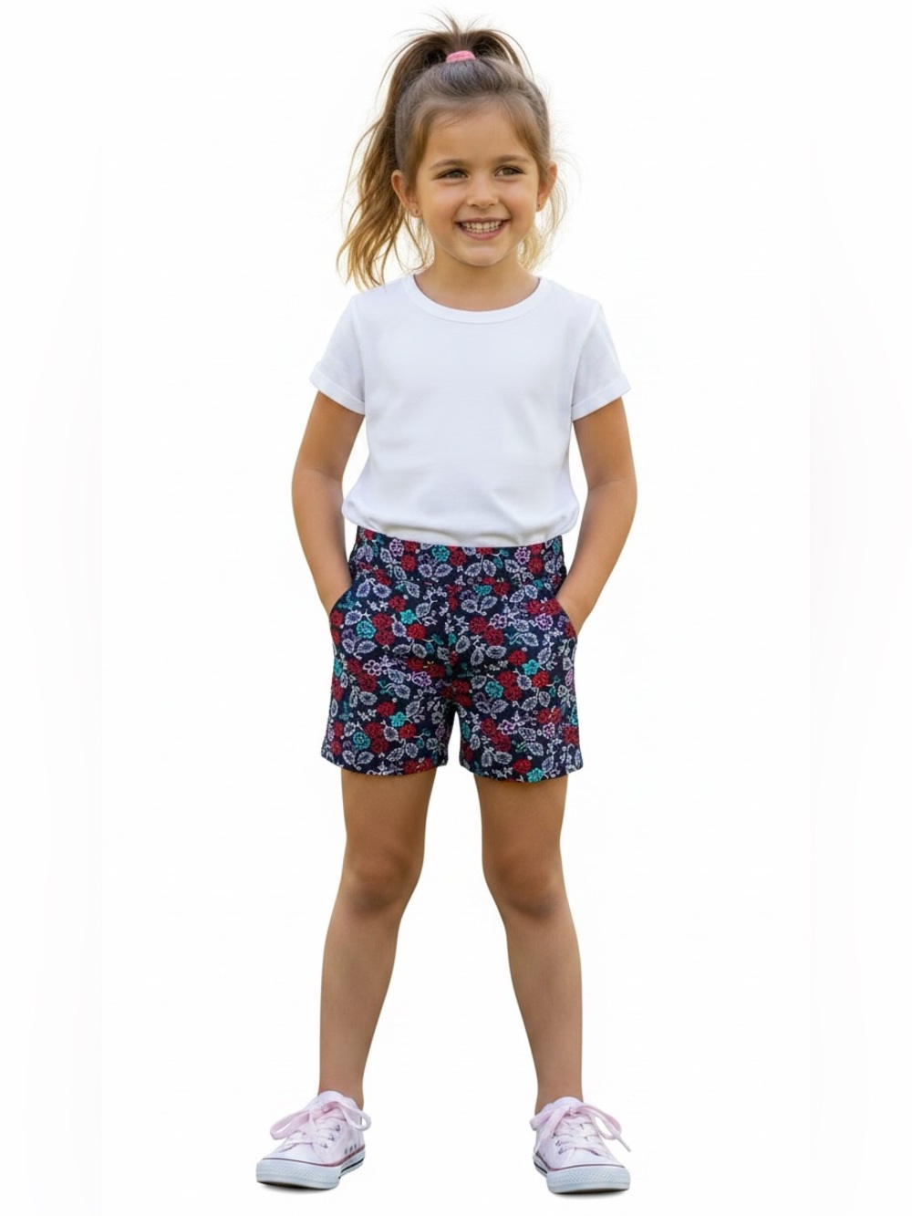 JANIE AND JACK FLORAL CANVAS SHORT